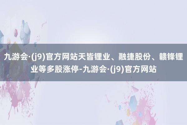 九游会·(j9)官方网站天皆锂业、融捷股份、赣锋锂业等多股涨停-九游会·(j9)官方网站